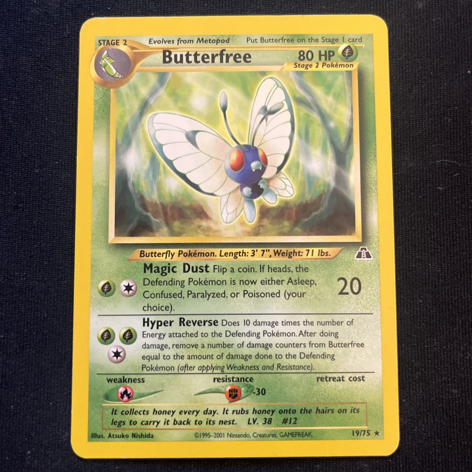 Pokémon Vintage Rare Butterfree 19/75 Neo Discovery WotC