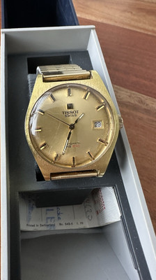 Tissot PR 516 Herren Automatik Armbanduhr Gold Swiss Made Datum Vintage