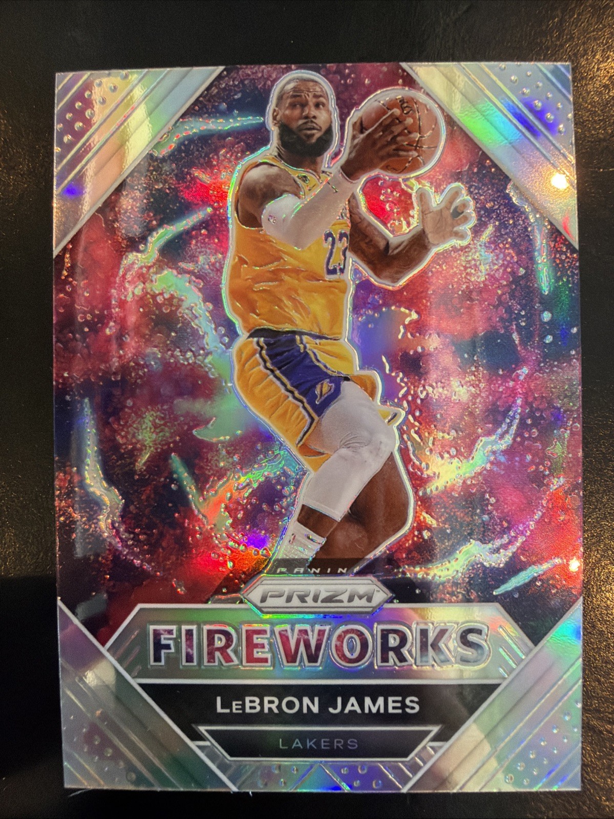 LEBRON JAMES 2020/21 PANINI PRIZM #29 FIREWORKS SILVER PRIZM