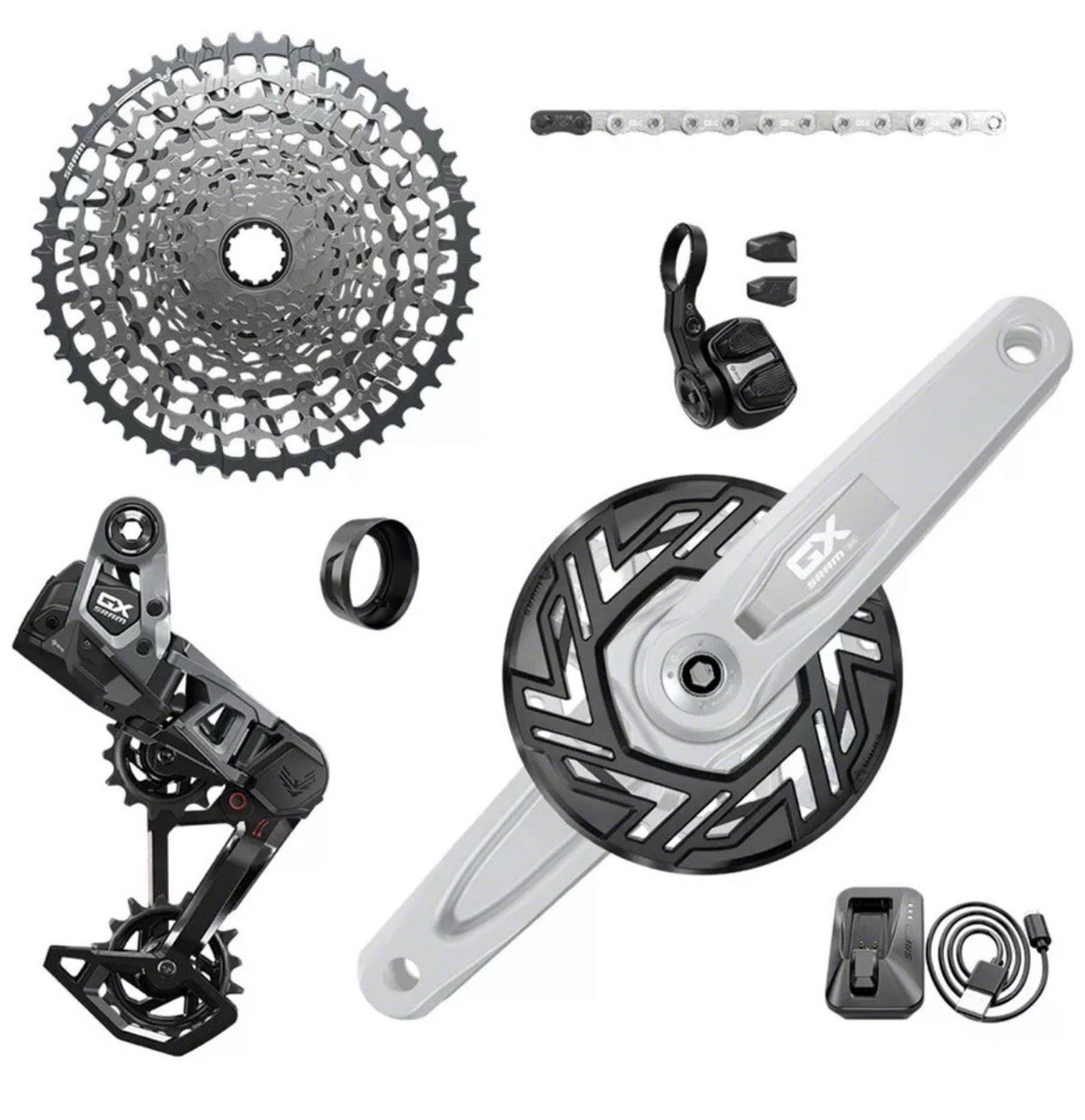 SRAM GX Eagle T-Type Ebike AXS Groupset - 104BCD 34T with Clip-On