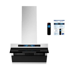 Awoco RH-SX + Chimney Wall Mount Range Hood, Side-Draft Design, Voice & Gesture