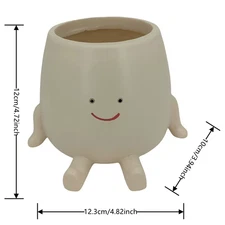 Hanging Hammock Planter Resin Swing Smile Face Planter Creative Cute Plant Succu