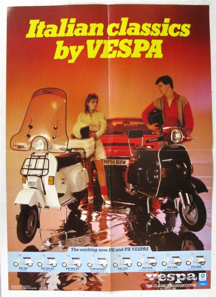 VESPA Scooters Sales Brochure Oct 1983 PK50S PK80S-SE V100 Sport PK125S PX150E - Image 3 of 4