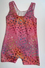 Girls Gymnastics Leotard Size 4/5 Heart Design