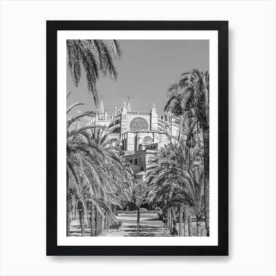 Schwarz-Weiß Mallorca Palma Kunst Gerahmtes Wandbild Poster Leinwanddruck Bild