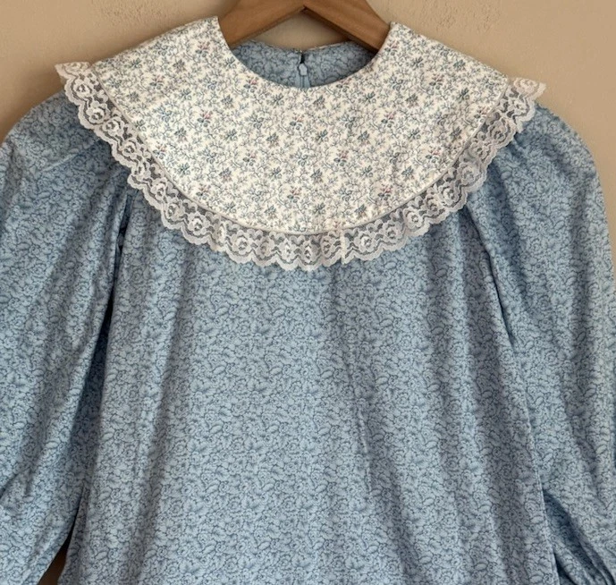 Vestido Calico Vintage Niñas Pradera Estampado Floral Algodón Talla 6 7 8 Hecho a Mano Foto 3 de 4