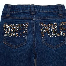 Southpole Rhinestone Embellished Dark Wash Flared Jeans Girls Size 5T