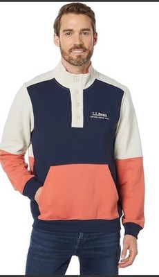 L.L. Bean 1912 Sweatshirt Button Mock Color-Block