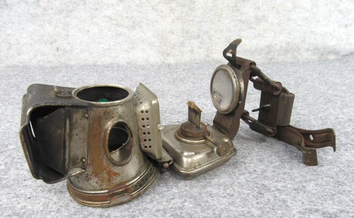 RARE Bristol Conn. Antique Joseph Lucas & Son Silver King Bicycle Kerosene Lamp - Picture 9 of 18