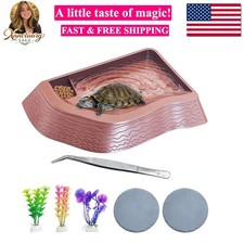 6 Pcs Small Turtle Bathing Pool Deep 6Pcs Tortoise Food Water Bowl with Ramp ...