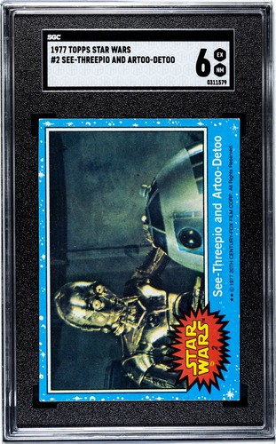 1977 Topps Star Wars #2 See-Threepio and Artoo-Detoo — SGC 6