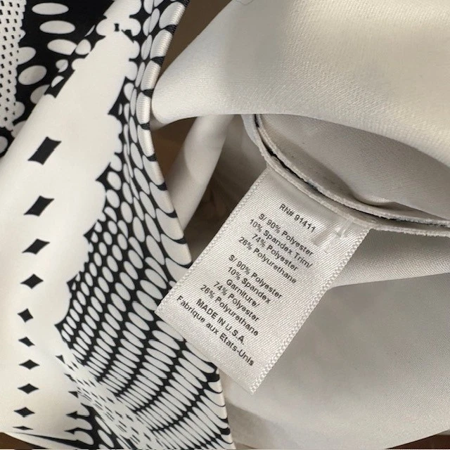 Vestido Clover Canyon para mujer mediano negro blanco geométrico sin mangas vaina midi Foto 4 de 4