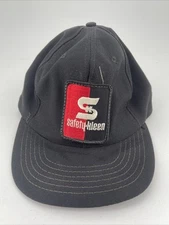 Vintage Safety Kleen Spellout Patch Trucker Cap Hat Black Snapback Made In USA