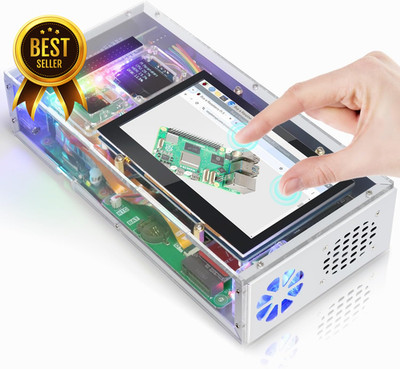 Raspberry Pi 5 Case with 4.3 Inch Touchscreen 128GB NVMe SSD