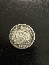 1840 Avec Draperie Assise Liberté Demi Dime XF Détails Rayés