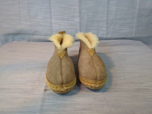 L.L. Bean wicked good womens size 9 M shoes brown suede shearling lined slippers - Picture 2 of 8