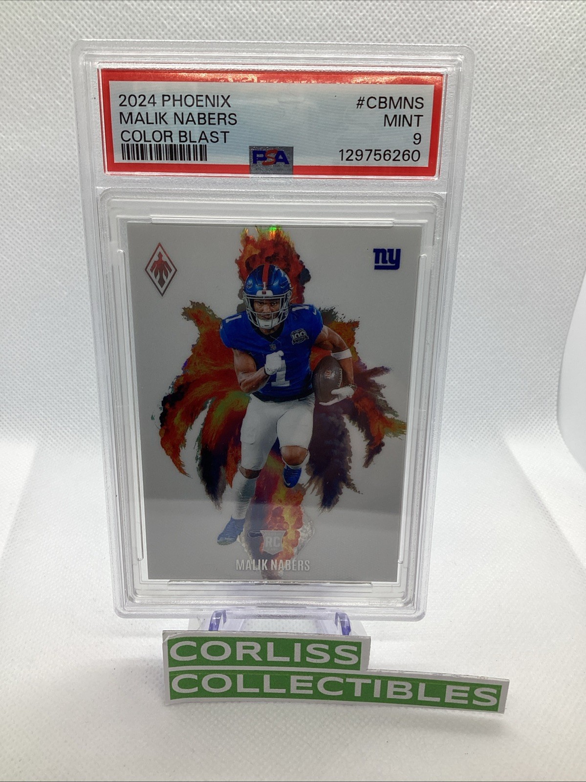 2024 Panini Phoenix COLOR BLAST CASE HIT SSP Malik Nabers Rookie #CB-MNS PSA 9