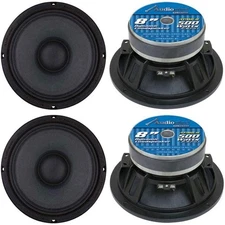 Audiopipe 2 Pairs 8" 500W Full Range Loud Speakers Low Mid Range APMB-8-B