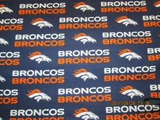 DENVER BRONCOS  NFL NEW  LOGO  DESIGN 100% COTTON 1 YARD PIECE NEW 36" X 58"
