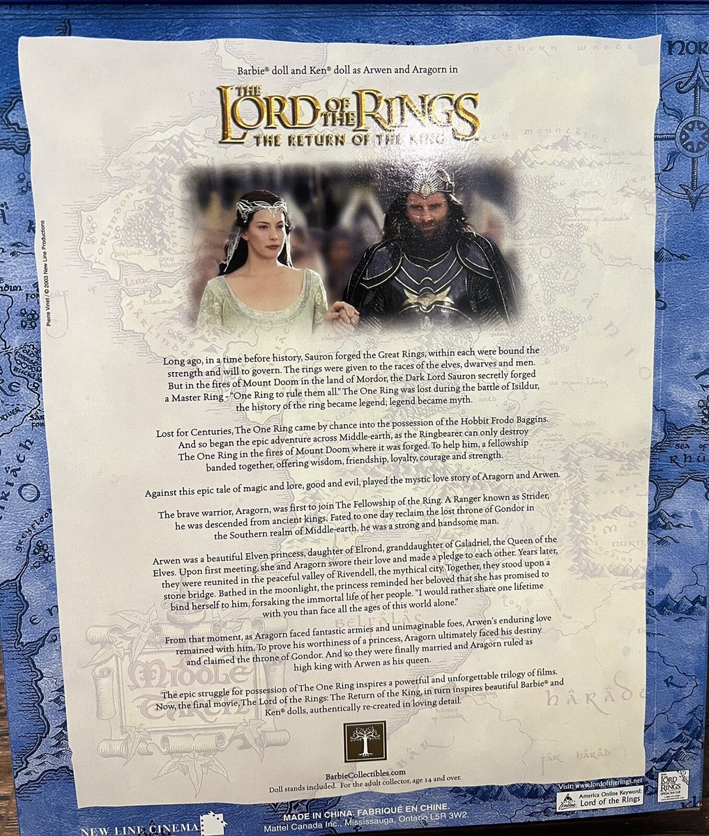 Lord of The Rings BARBIE as ARWEN & KEN as ARAGORN Collector