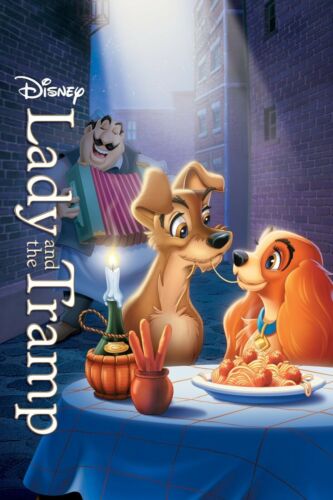 DISNEY'S "LADY AND THE TRAMP"  CLASSIC MOVIE POSTER - Various Sizes - Afbeelding 1 van 1