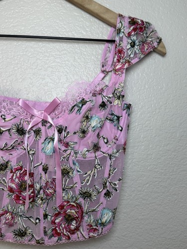 Victoria’s Secret Dream Angels Floral Embroidery Cap Sleeve Corset Top Small NEW - Picture 10 of 16