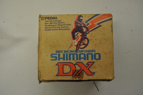 Retro Oldschool Original NOS NEW NIB Shimano DX Blue BMX pedals pedalset 9/16 - Picture 15 of 15