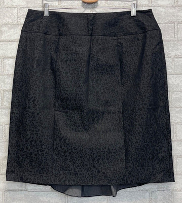 NWT CATO WOMAN Skirt Womens 18W Leopard Gray Black Stretch Skirt  Zip Side