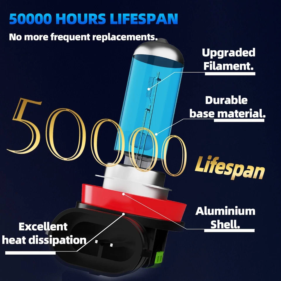 For Buick Verano 2012-2017 Halogen Headlight Bulbs Combo High Low Beam 6000k - Image 3 of 4