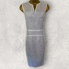 Elie Tahari Anya Mixed Media Mesh Sheath Dress, Work, Summer UK 14 RRP $445