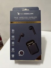 True Wireless Earbuds with Portable Charging Case Navy Blue TechRebellion