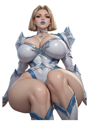 0080 Emma Frost Sticker, Waterproof, Laminated, Pinup, Sexy, Lewd, Waifu, Rivals
