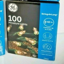 GE 100 Count String-A-Long Mini Clear Indoor/Outdoor Lights 2 SETS