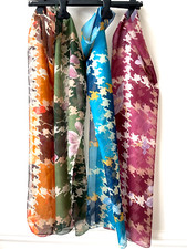 Lot de 4 Tissus (Moitié de Foulard) Neuf loisir créatif 38 x 76cm x 4 couleurs !