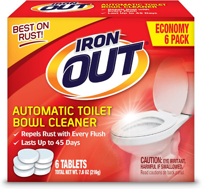 Automatic Toilet Bowl Cleaner, Removes & Prevents Rust Stains, 6 Tablets