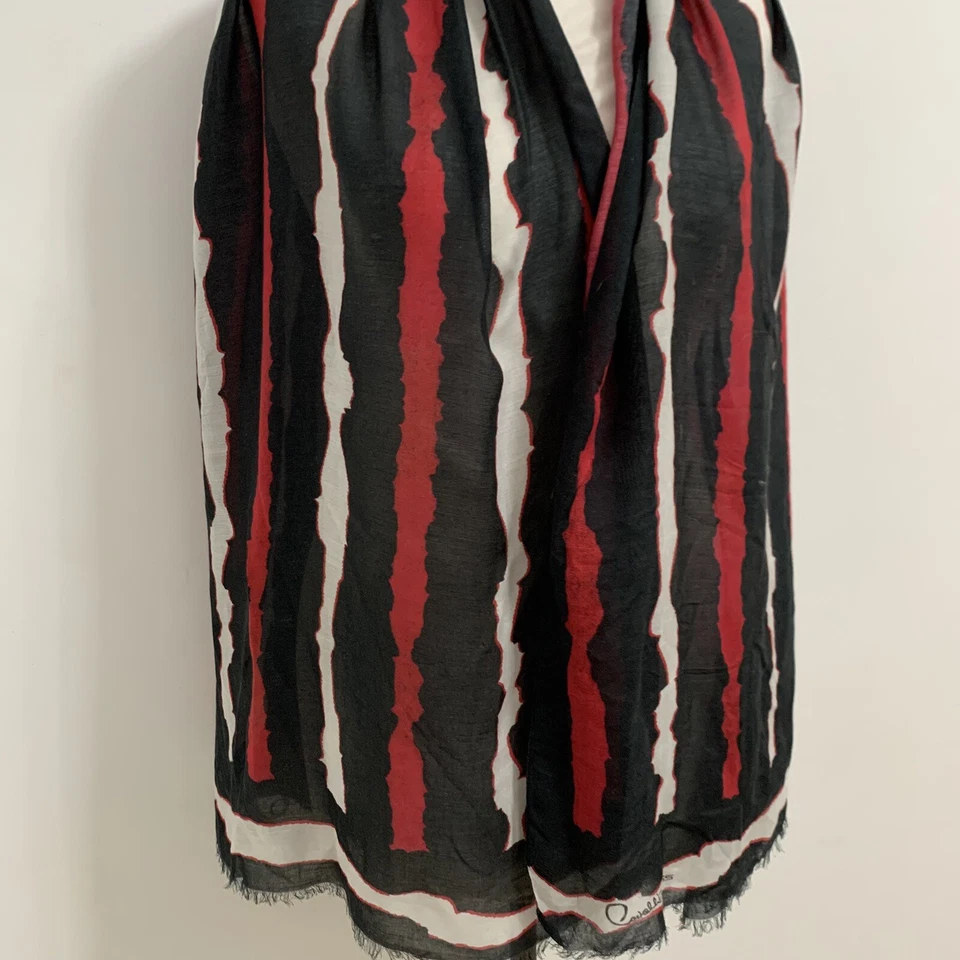 Cavalii Rayas Negro Rectángulo Lana Bufanda 68/26 in #A46 Foto 4 de 4