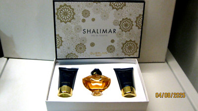 VINTAGE SHALIMAR EAU DE TOILETTE GUERLAIN 3 PIECE SET NIB (OPENED) PARIS