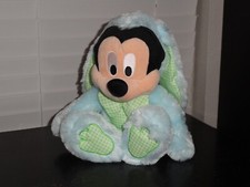 DISNEY STORE 2016 EASTER BUNNY MICKEY MOUSE 13" BEANBAG PLUSH