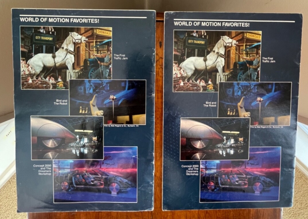 (2) Vintage Disney EPCOT CENTER World of Motion Visitors Handbooks GM ...