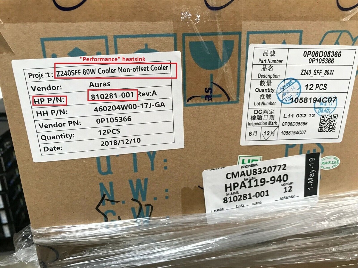 HP EliteDesk 400 600 800 G2 G3 G4 Z240 Tower & SFF Heatsink Fan