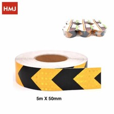 Ensemble De 6 Pz Ruban Adhésif Réfléchissant Imperméable Jaune Noir 5Mx50Mm Hmj