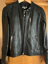 Ladies Biker Style Black Leather Jacket (whistles)