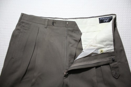 FIORAVANTI Soft Men's 35 x 30 Brown Pleated & Cuffed Wool Dress Pants EUC - Picture 12 of 12
