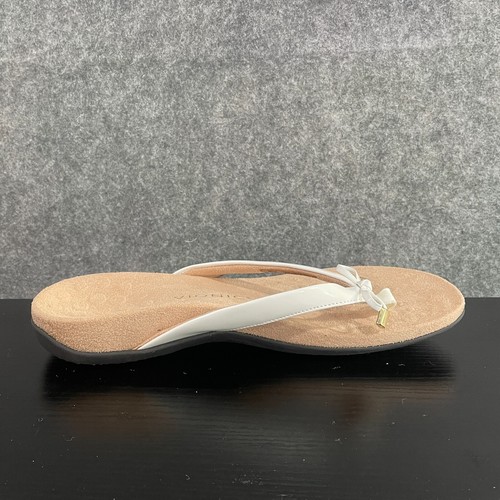 Vionic Bella Sandal Women 9.5 White Bow Orthotic Thong Comfort Slip On Flip Flop - Picture 6 of 14