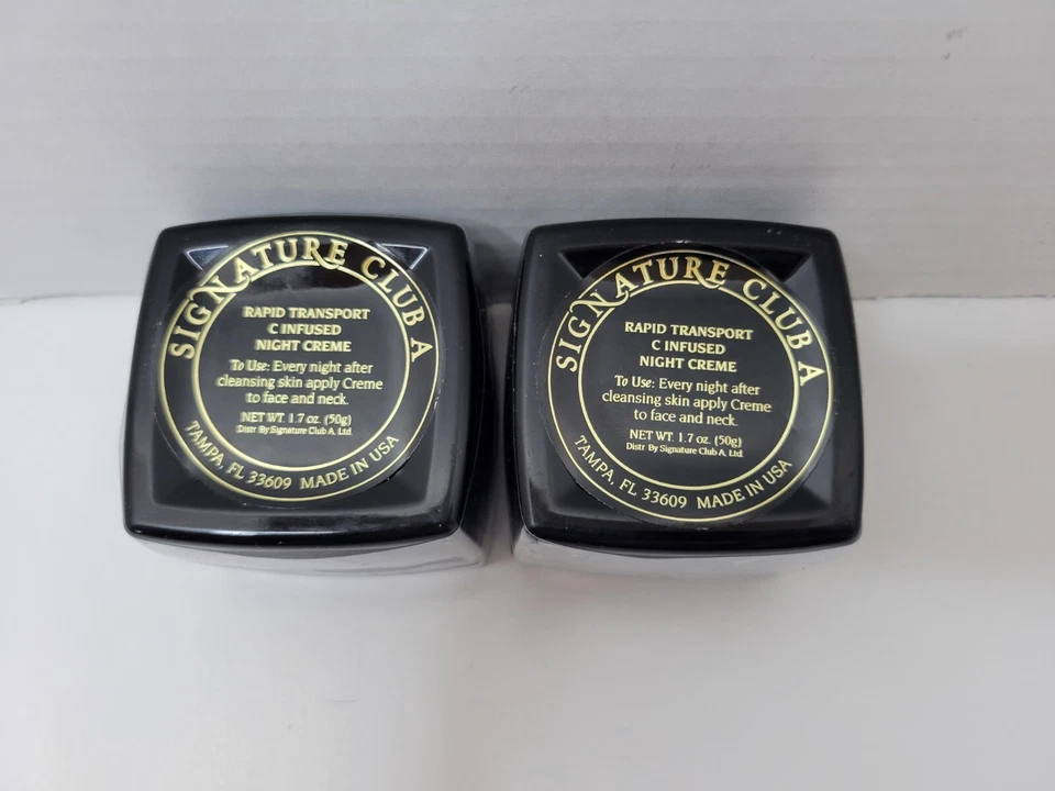 (2) Signature Club A Rapid Transport C Infused Night Creme 1.7 Oz. SEALED NEW  - Image 2 of 4
