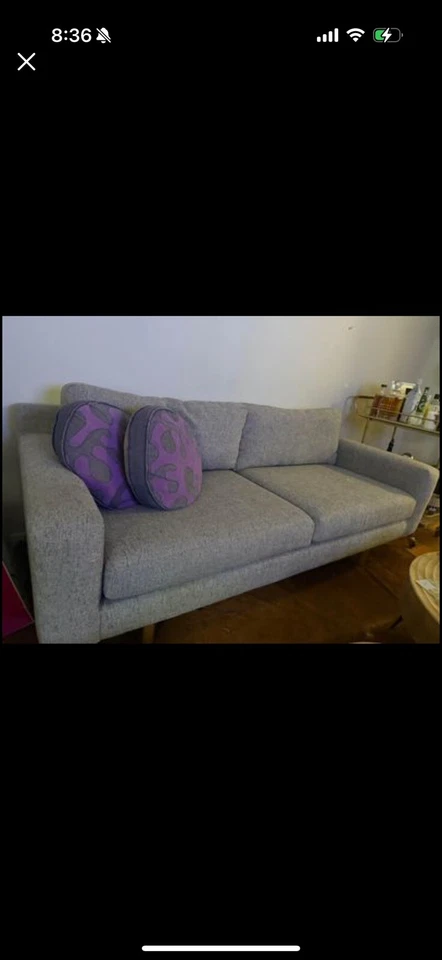 Диван вихревой плетеный West Elm жемчужно-серый деко (74 дюйма) - Изображение 2 из 4