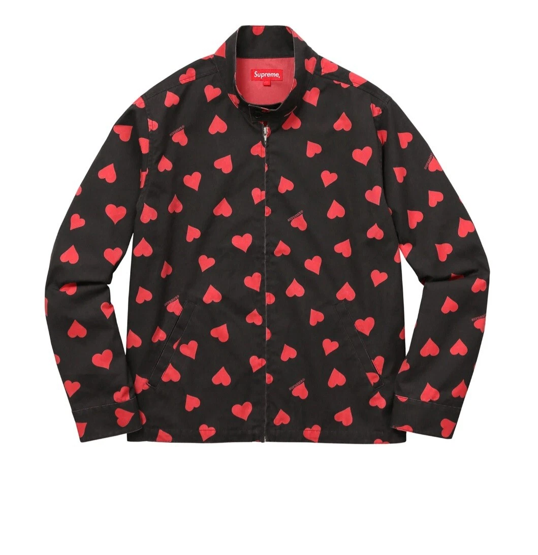 NEUF ANCIENNE VESTE Supreme S/S 17 Hearts Harrington cœur noir rouge 2017