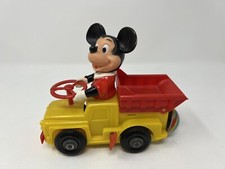 Vintage Mickey Mouse in a Truck Wind Up Toy Japan Wind Up Works, Bell Doesn't
