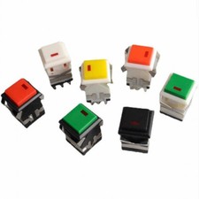 5PCS KD2-22 Square Push Button Switch with LED Indicator 8 Pin 3A/250V 6A/125V