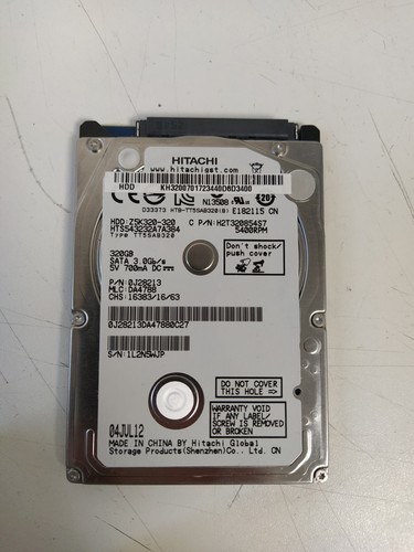 Disque Dur Interne Hitachi 320 Go - Modèle HTS545032B9A302 - 2.5" SATA - Pour Portable - Occasion Formaté